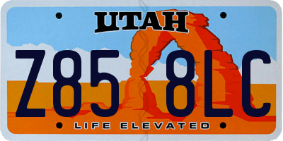 UT license plate Z858LC