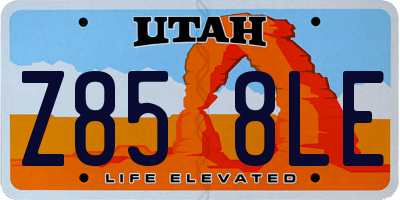 UT license plate Z858LE
