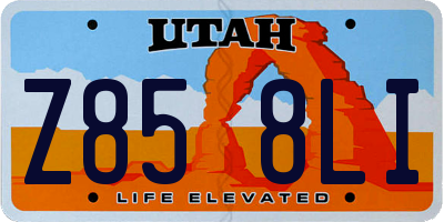 UT license plate Z858LI