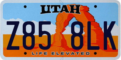 UT license plate Z858LK