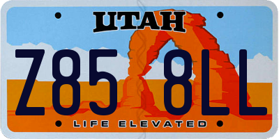 UT license plate Z858LL