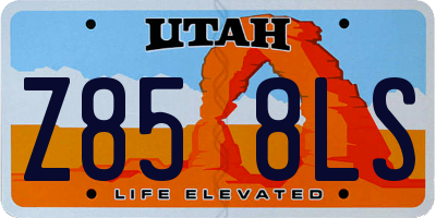 UT license plate Z858LS