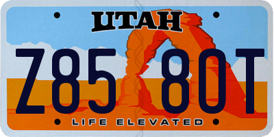 UT license plate Z858OT