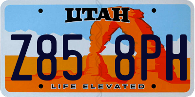 UT license plate Z858PH