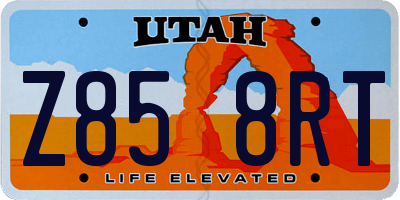UT license plate Z858RT