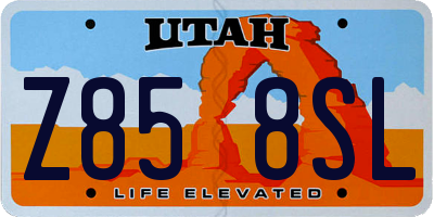 UT license plate Z858SL