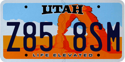 UT license plate Z858SM