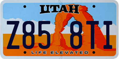 UT license plate Z858TI