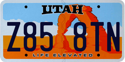 UT license plate Z858TN