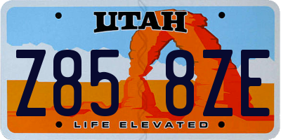 UT license plate Z858ZE