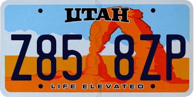 UT license plate Z858ZP
