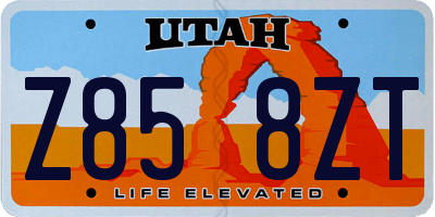 UT license plate Z858ZT