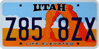 UT license plate Z858ZX