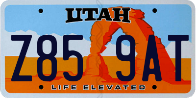 UT license plate Z859AT