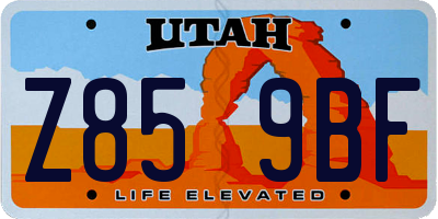 UT license plate Z859BF