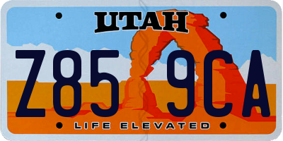UT license plate Z859CA