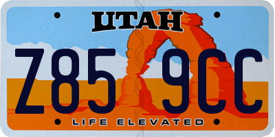 UT license plate Z859CC