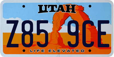 UT license plate Z859CE