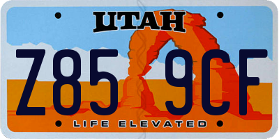 UT license plate Z859CF