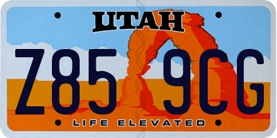 UT license plate Z859CG