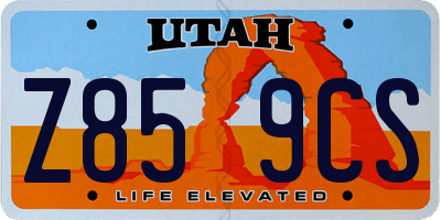 UT license plate Z859CS