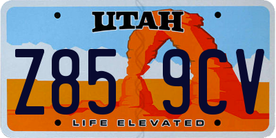 UT license plate Z859CV