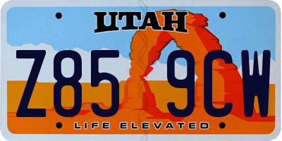 UT license plate Z859CW
