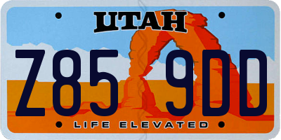 UT license plate Z859DD
