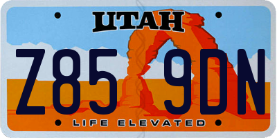 UT license plate Z859DN