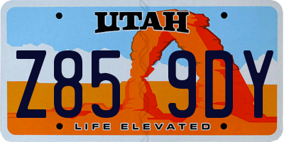 UT license plate Z859DY