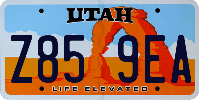 UT license plate Z859EA