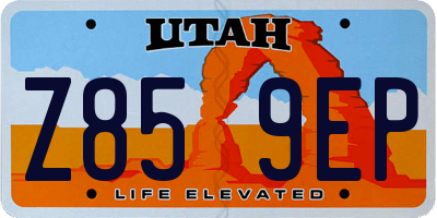UT license plate Z859EP