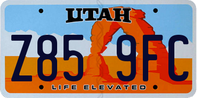 UT license plate Z859FC