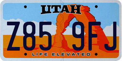 UT license plate Z859FJ