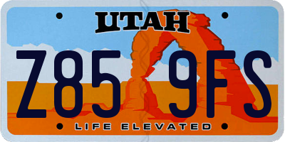 UT license plate Z859FS