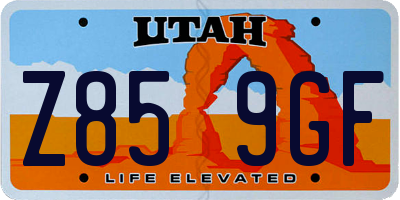 UT license plate Z859GF