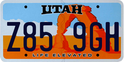 UT license plate Z859GH