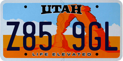 UT license plate Z859GL