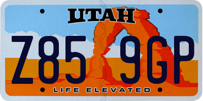 UT license plate Z859GP