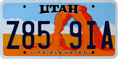 UT license plate Z859IA
