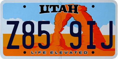 UT license plate Z859IJ