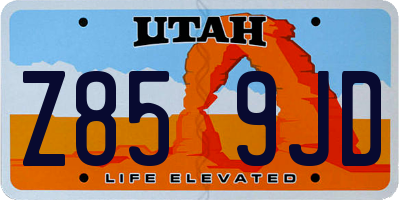 UT license plate Z859JD