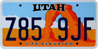 UT license plate Z859JF