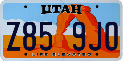 UT license plate Z859JO