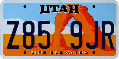 UT license plate Z859JR