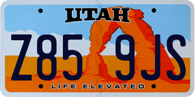 UT license plate Z859JS