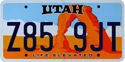UT license plate Z859JT