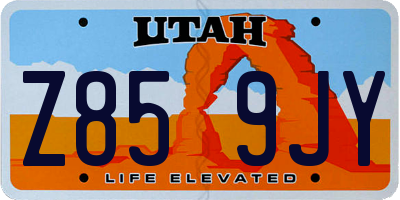 UT license plate Z859JY