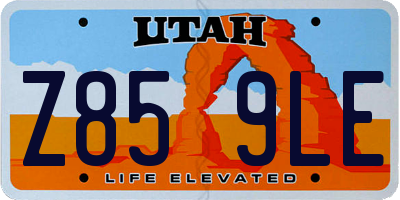 UT license plate Z859LE