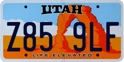 UT license plate Z859LF